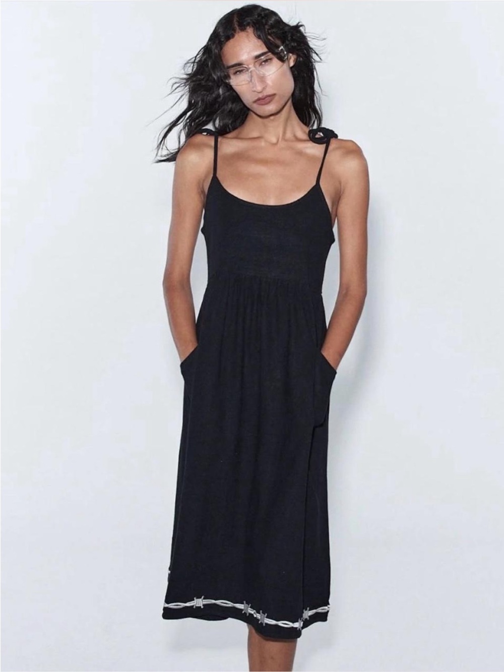XXS/XS Fashion Brand Company Pammy Breeze on my Genitals Thick Linen Midi Dress